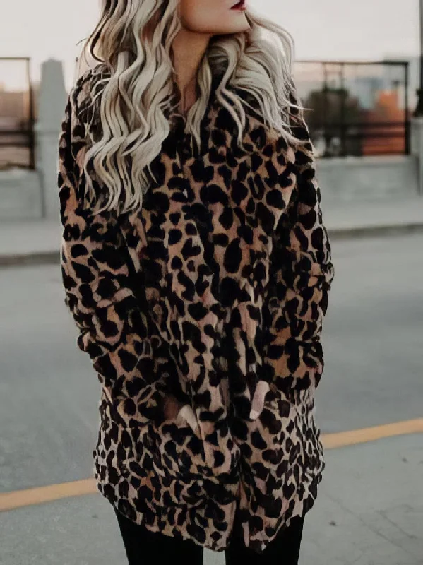 Women's Leopard Print Long Coat