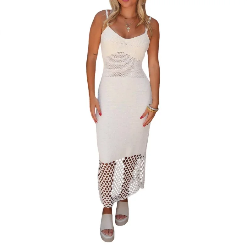 Rylee Knit Dress In Off White