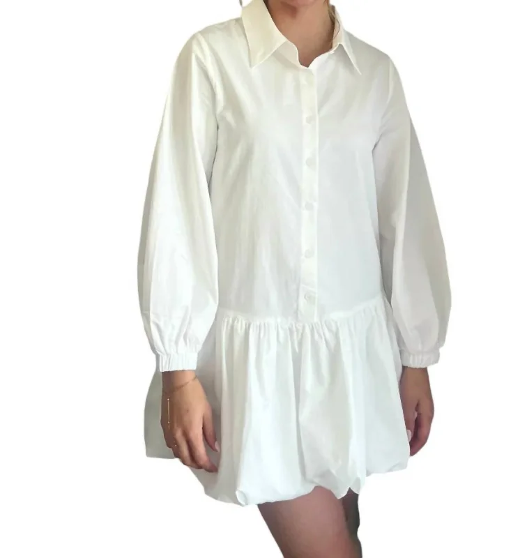 Impress Poplin Dress In White