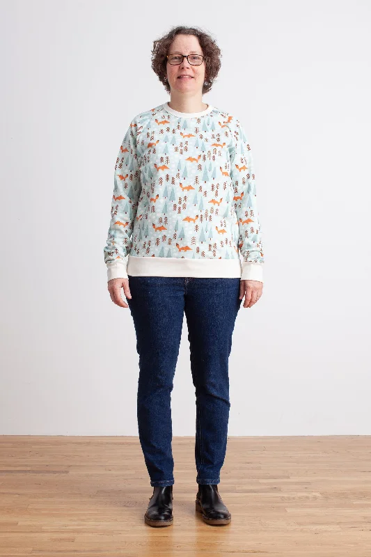 Adult Sweatshirt - Foxes Pale Blue