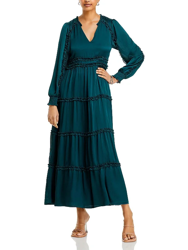 Womens Satin Long Maxi Dress