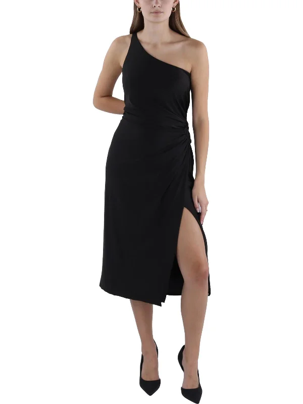 Womens Ruched Midi Midi Dress