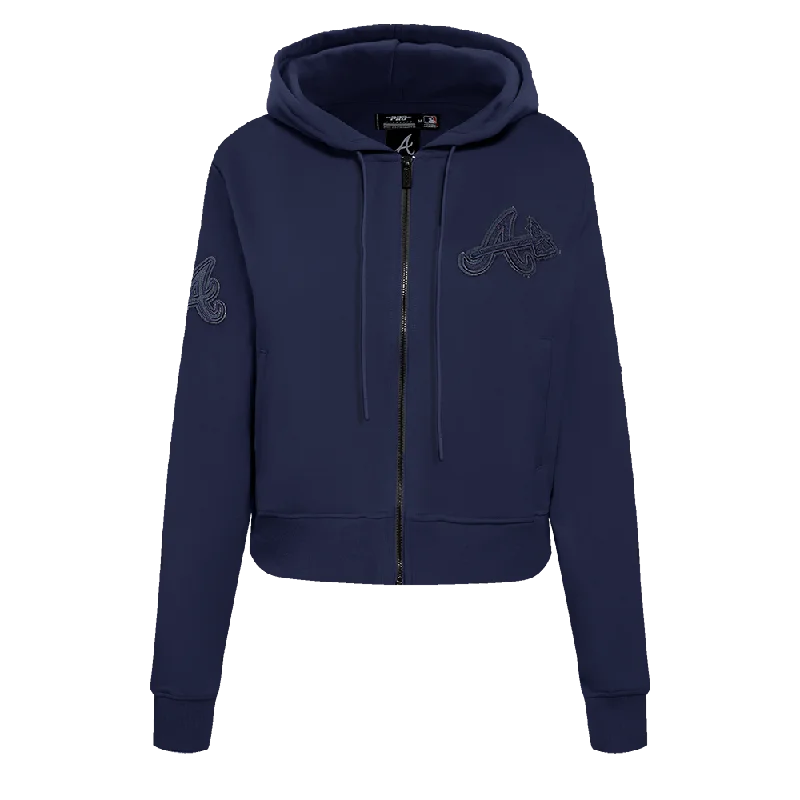 SUDADERA CON CIERRE MLB ATLANTA BRAVES TRIPLE TONAL PARA MUJER