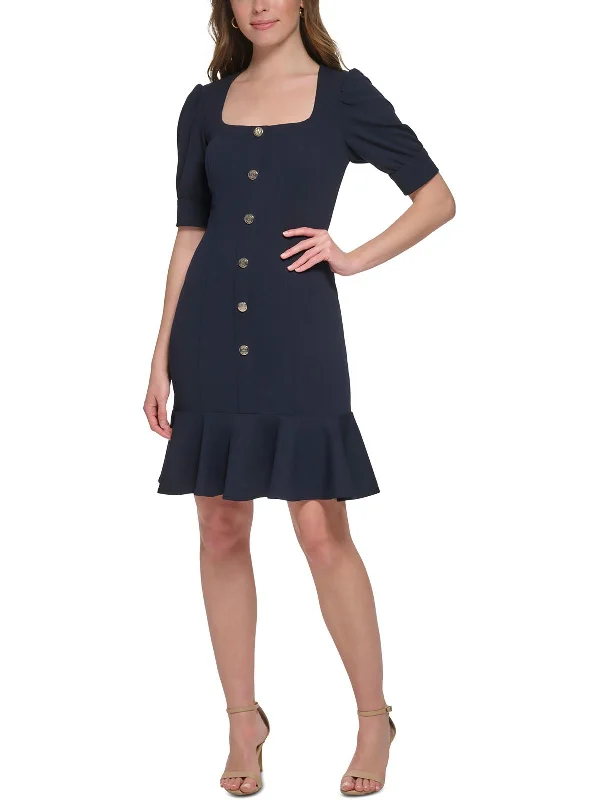 Womens Square Neck Short Sheath Dress