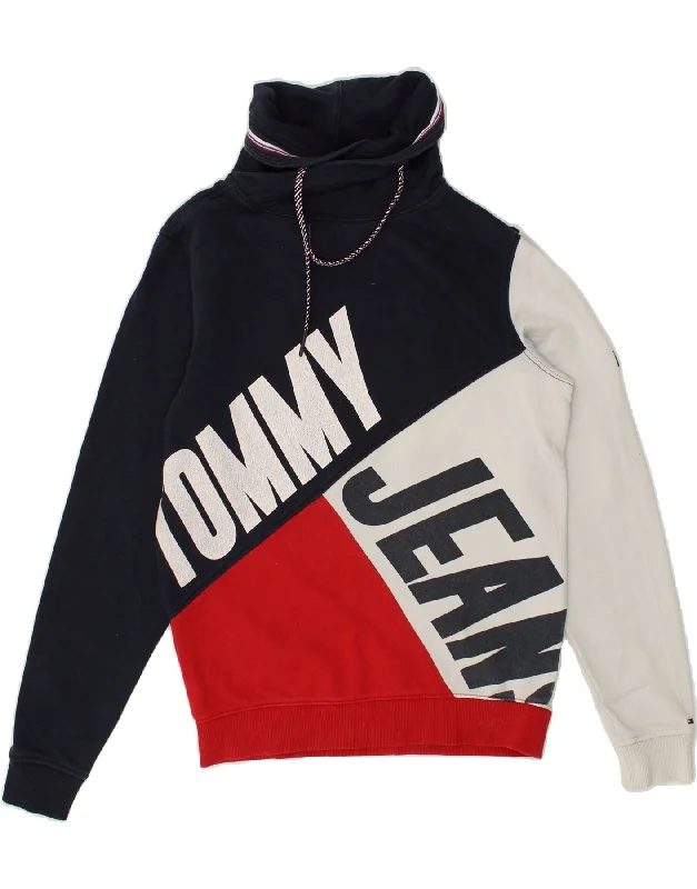 TOMMY JEANS Womens Graphic Sweatshirt Jumper UK 6 XS Multicoloured