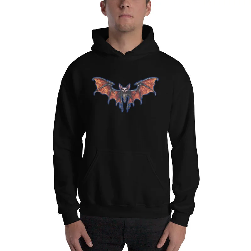 Vampire Bat Skeleton w/ Whimsical Goth Wings Pullover Hoodie Sweatshirt