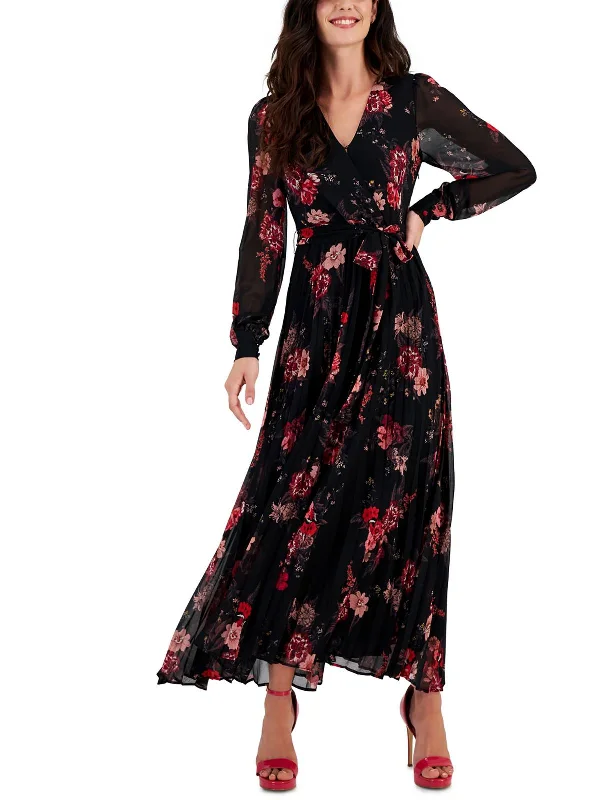 Womens Pleated Long Maxi Dress