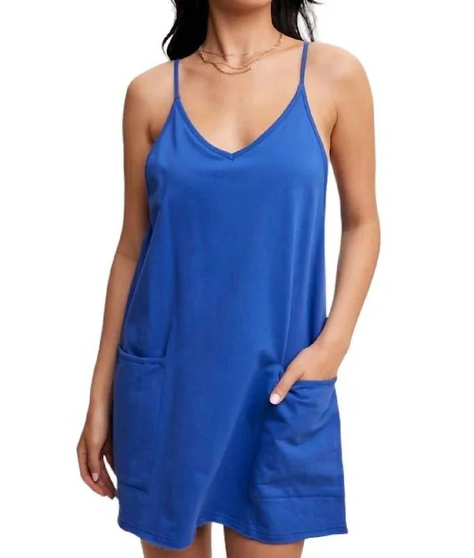 Sporty Mini Dress W/romper Liner In Royal Blue