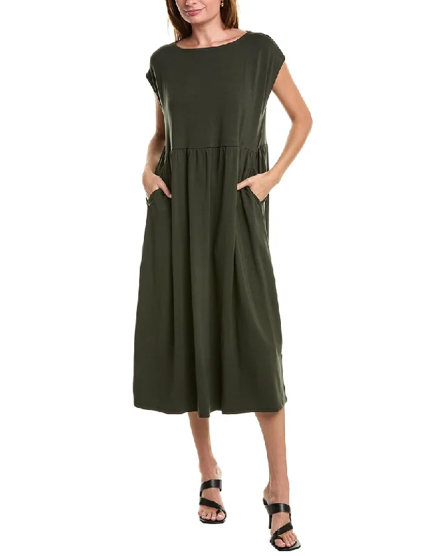 EILEEN FISHER Gathered Midi Dress