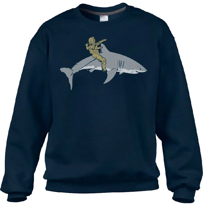 Unisex Diver Riding a Shark Sweatshirt - By Ex-Boyfriend