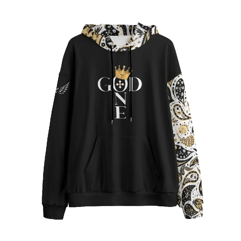 ONE GOD Paisley Sleeve Fleece Pullover Hoodie