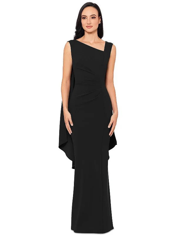 Womens Capelet Long Evening Dress