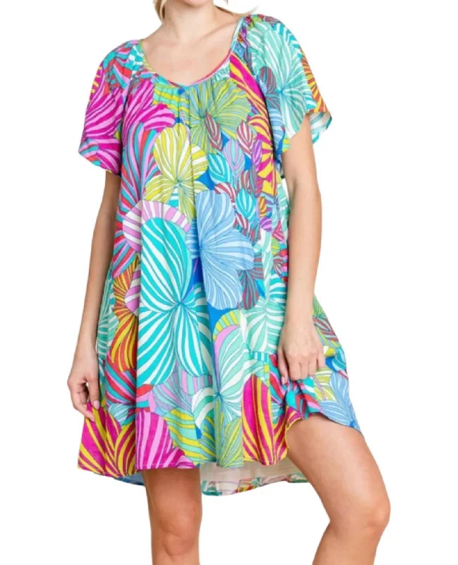 Tropical Breeze Dress In Multi-Colored