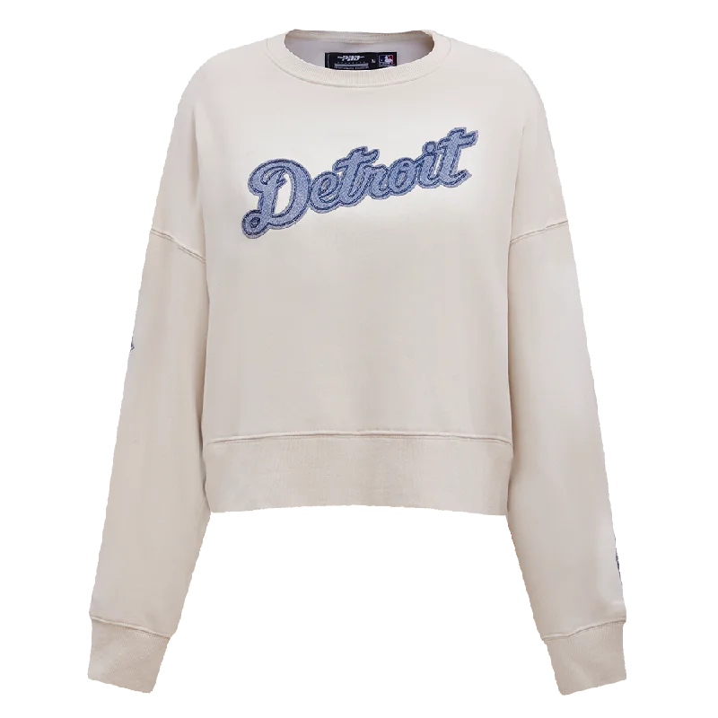 SUDADERA DE CUELLO REDONDO MLB DETROIT TIGERS VARSITY BLUES PARA MUJER